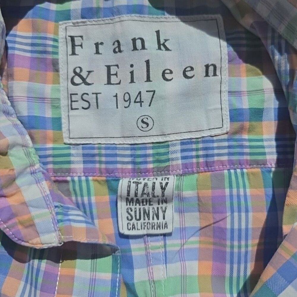 Frank & Eileen Barry Button-Up Shirt 100% Cotton Womens Small Pastel Plaid GUC